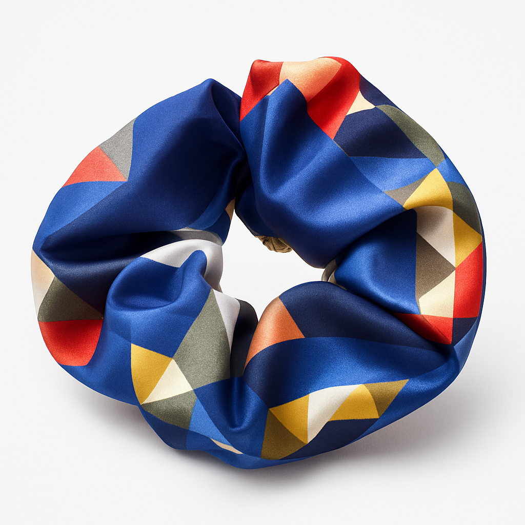 Chouchou 100% SOIE DE MURIER Éclat Saphir