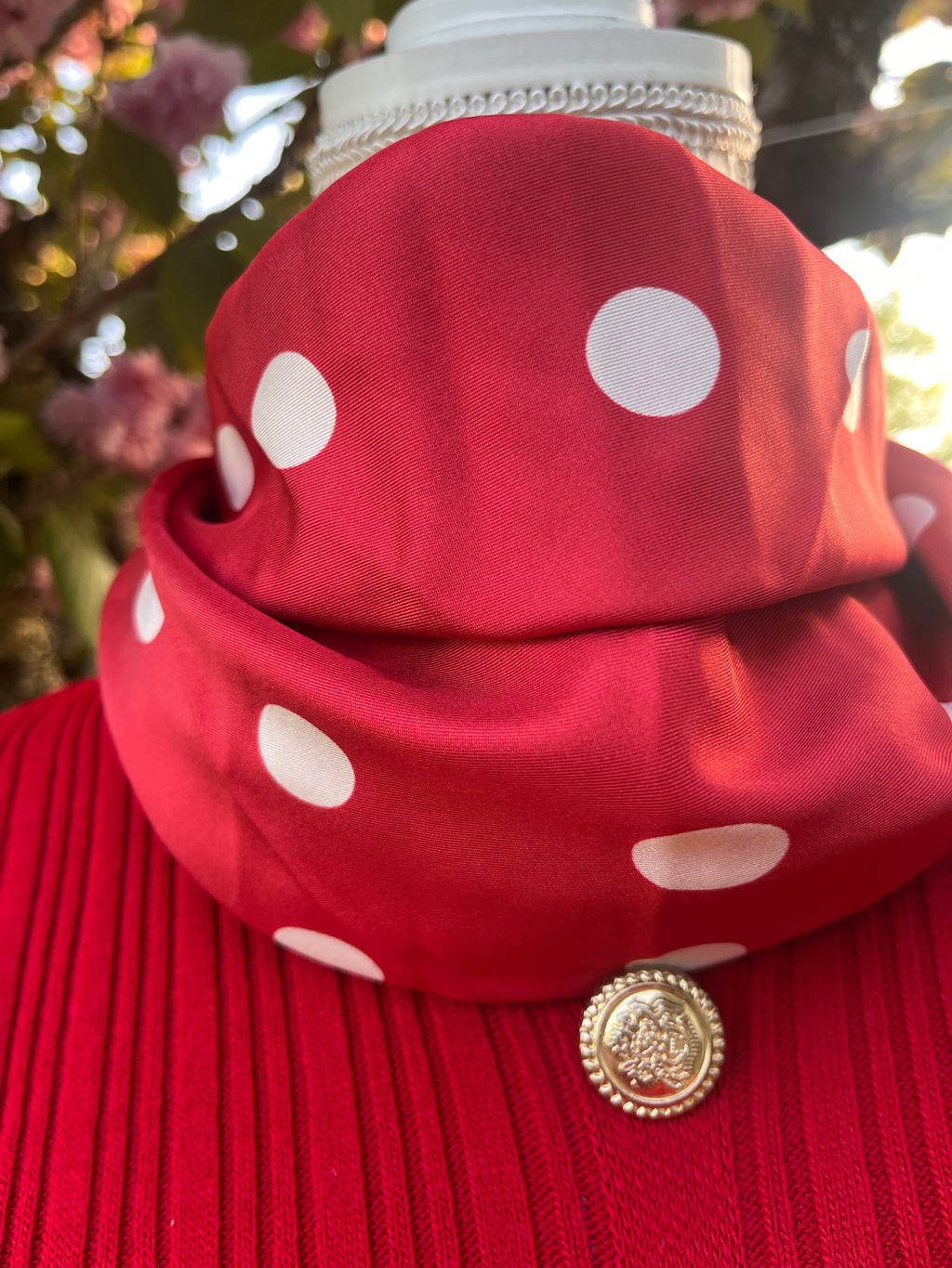 FOULARD 100% SOIE DE MURIER Pois d’Amour