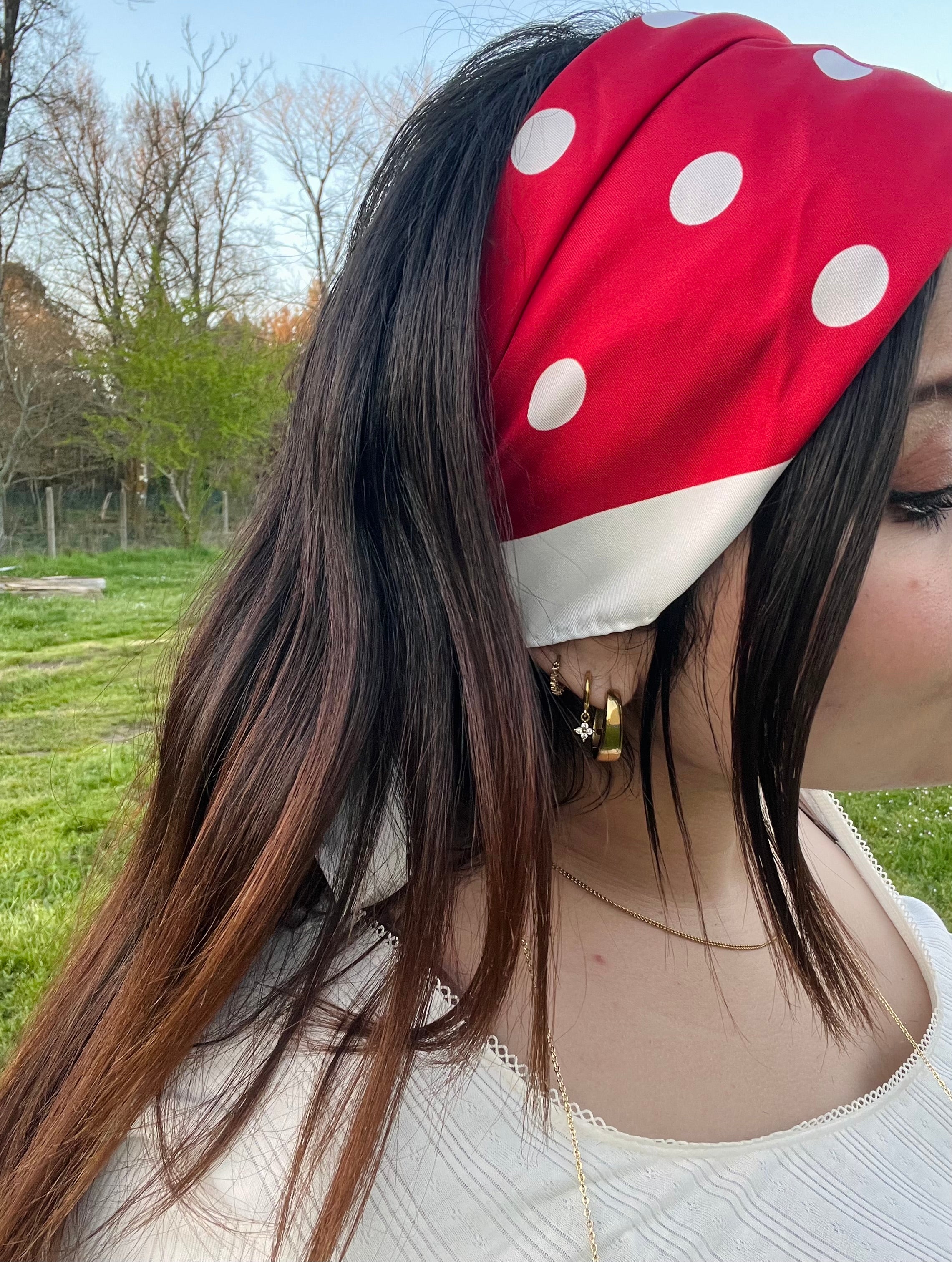 FOULARD 100% SOIE DE MURIER Pois d’Amour