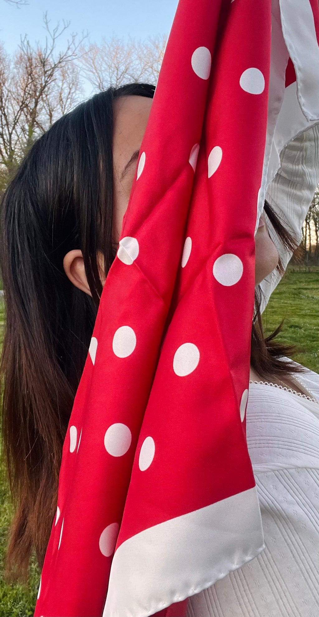 FOULARD 100% SOIE DE MURIER Pois d’Amour