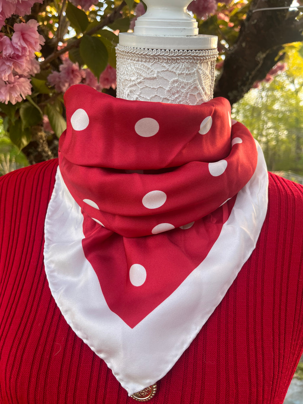 FOULARD 100% SOIE DE MURIER Pois d’Amour