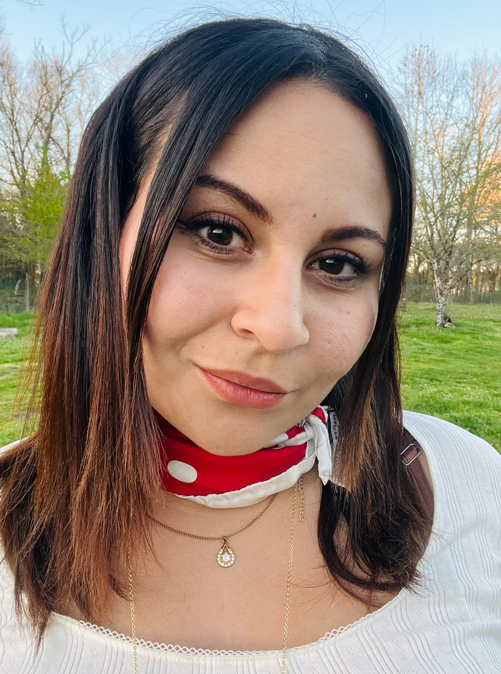 FOULARD 100% SOIE DE MURIER Pois d’Amour